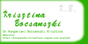 krisztina bocsanszki business card